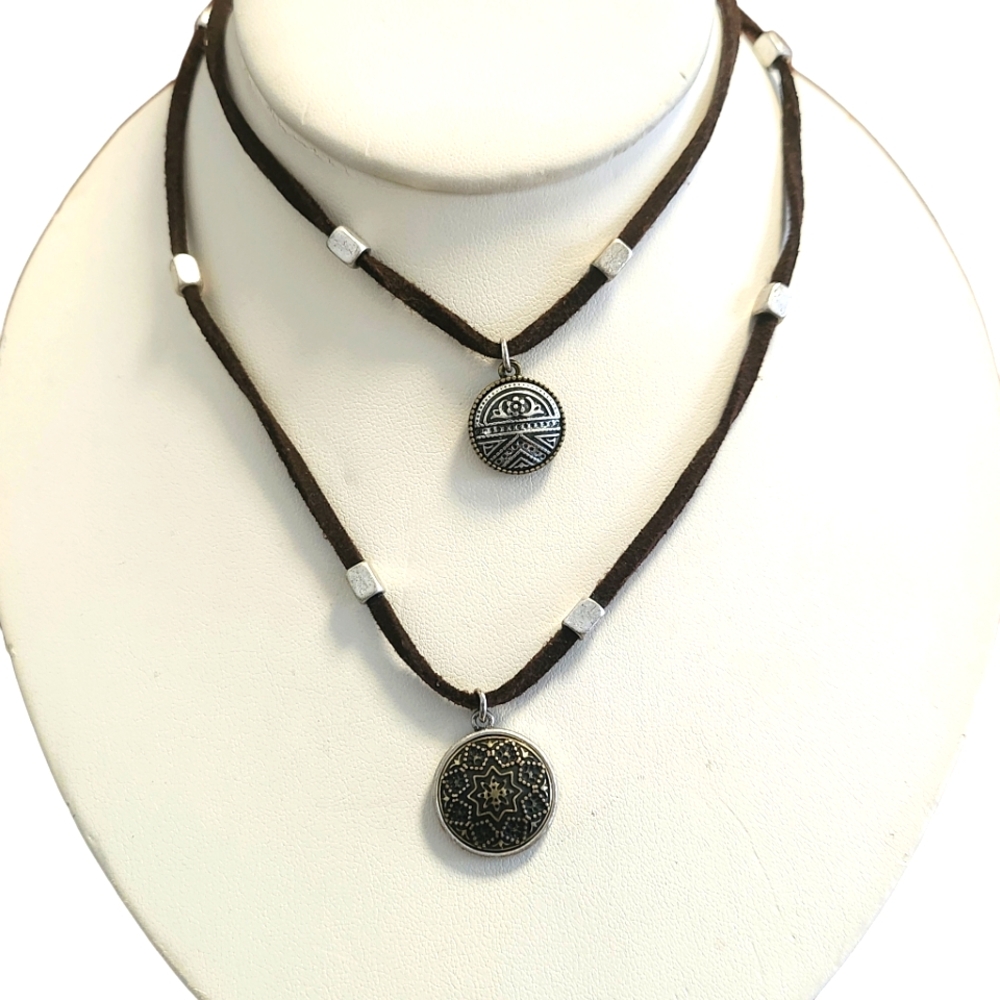 Nine West Brown and Silver Layered Necklace